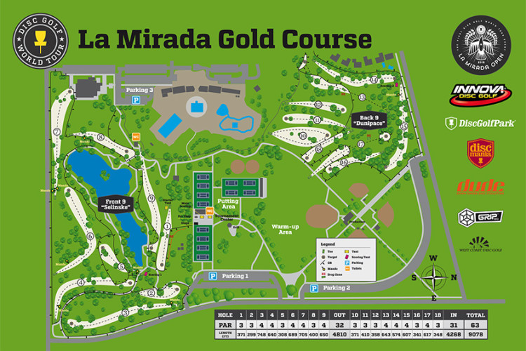 Introducing the La Mirada Open course map Disc Golf World Tour