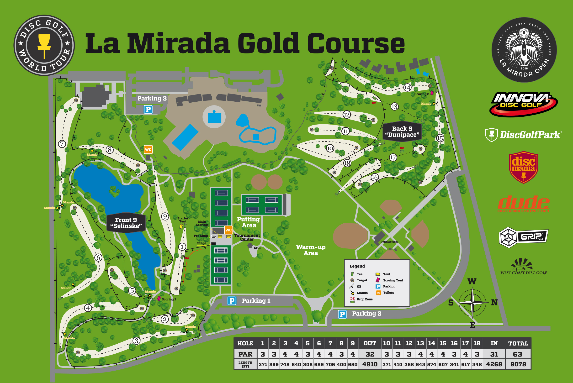 Introducing the La Mirada Open course map Disc Golf World Tour